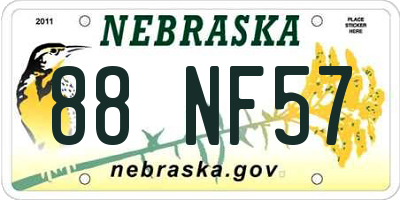 NE license plate 88NF57