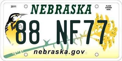 NE license plate 88NF77