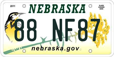NE license plate 88NF87