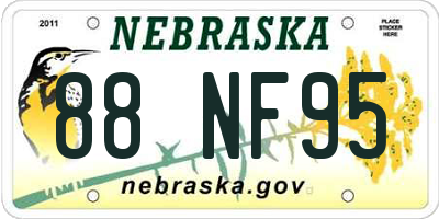 NE license plate 88NF95