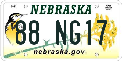 NE license plate 88NG17