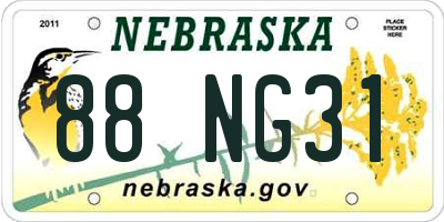 NE license plate 88NG31