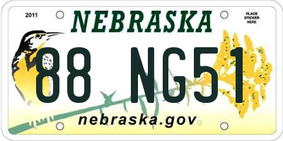 NE license plate 88NG51