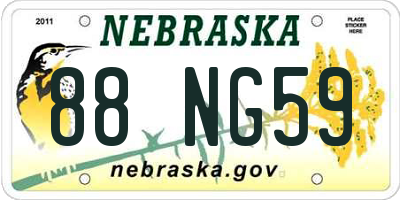 NE license plate 88NG59