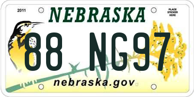 NE license plate 88NG97