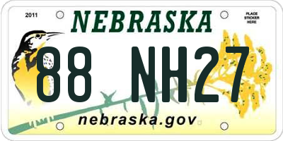 NE license plate 88NH27