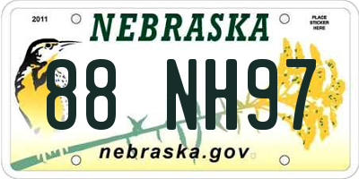 NE license plate 88NH97