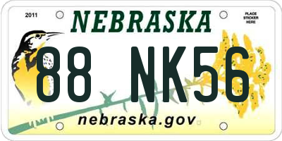 NE license plate 88NK56