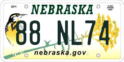 NE license plate 88NL74