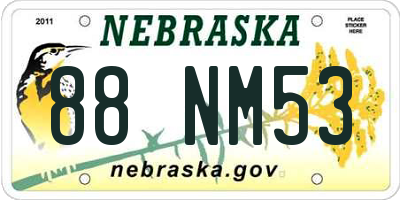 NE license plate 88NM53