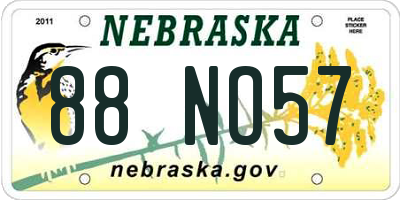 NE license plate 88NO57