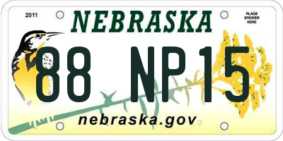 NE license plate 88NP15