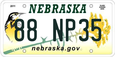 NE license plate 88NP35