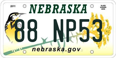 NE license plate 88NP53