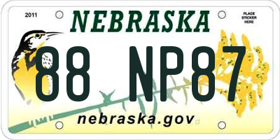 NE license plate 88NP87