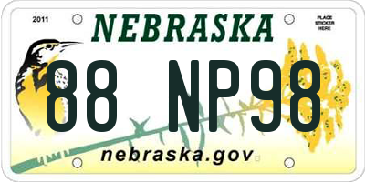 NE license plate 88NP98