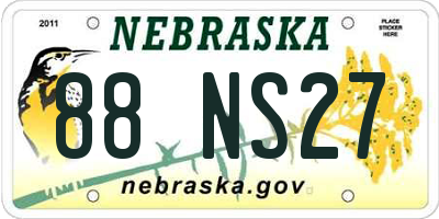 NE license plate 88NS27