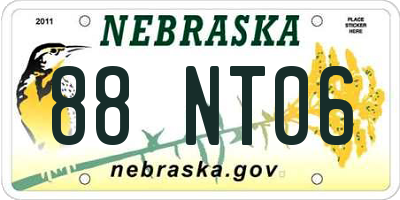 NE license plate 88NT06