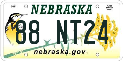 NE license plate 88NT24