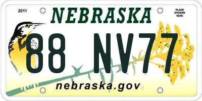 NE license plate 88NV77