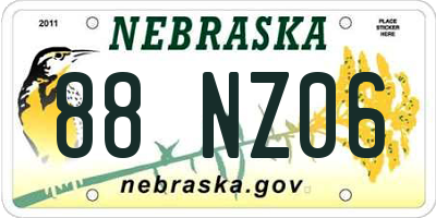 NE license plate 88NZ06