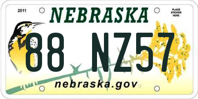NE license plate 88NZ57