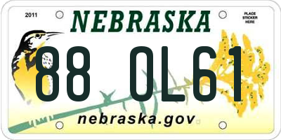 NE license plate 88OL61