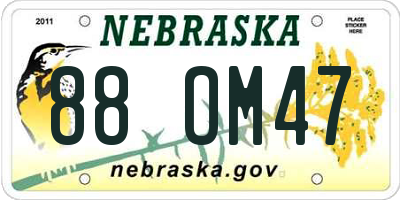 NE license plate 88OM47
