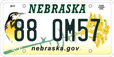NE license plate 88OM57