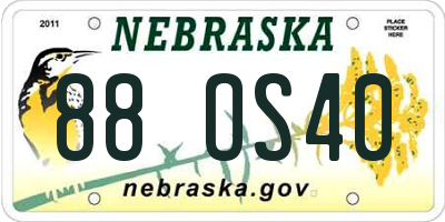 NE license plate 88OS40