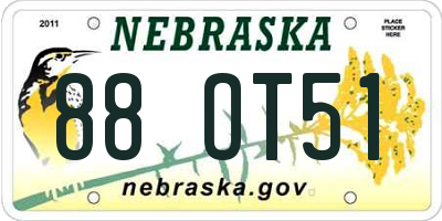 NE license plate 88OT51