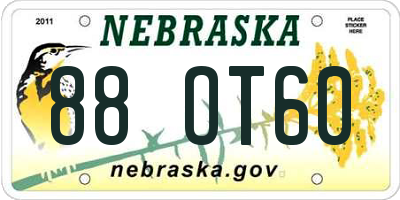 NE license plate 88OT60