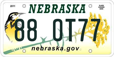 NE license plate 88OT77