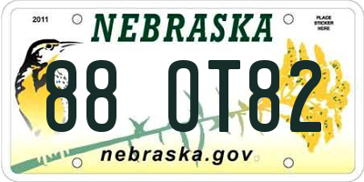 NE license plate 88OT82