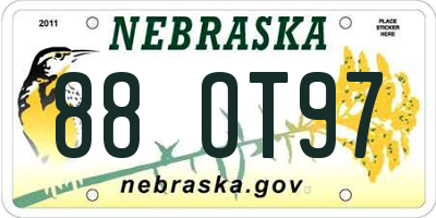 NE license plate 88OT97