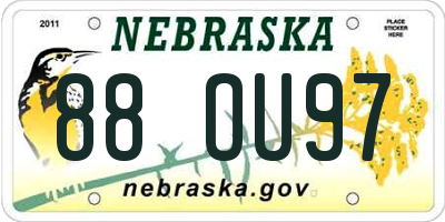 NE license plate 88OU97