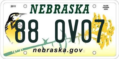 NE license plate 88OV07