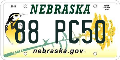 NE license plate 88PC50