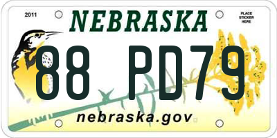 NE license plate 88PD79
