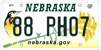 NE license plate 88PH07
