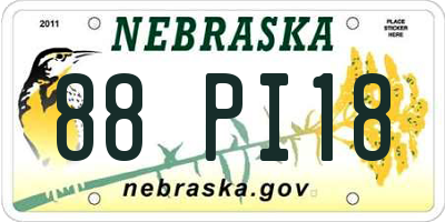 NE license plate 88PI18