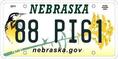 NE license plate 88PI61
