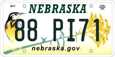 NE license plate 88PI71