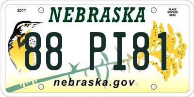 NE license plate 88PI81