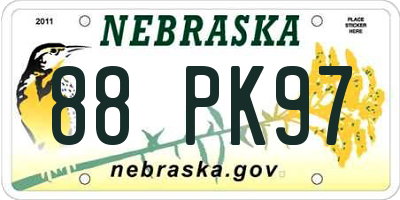 NE license plate 88PK97
