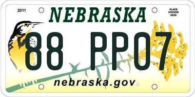 NE license plate 88PP07