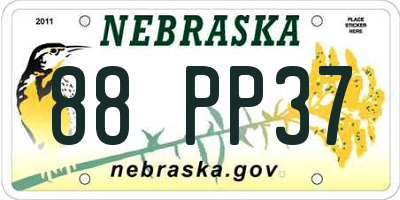 NE license plate 88PP37