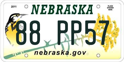 NE license plate 88PP57