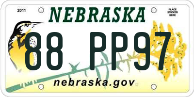NE license plate 88PP97