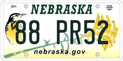 NE license plate 88PR52